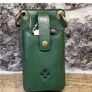 Patricia Nash Farleigh Phone Crossbody Wallet - Forest Green Leather -RFID - NWT